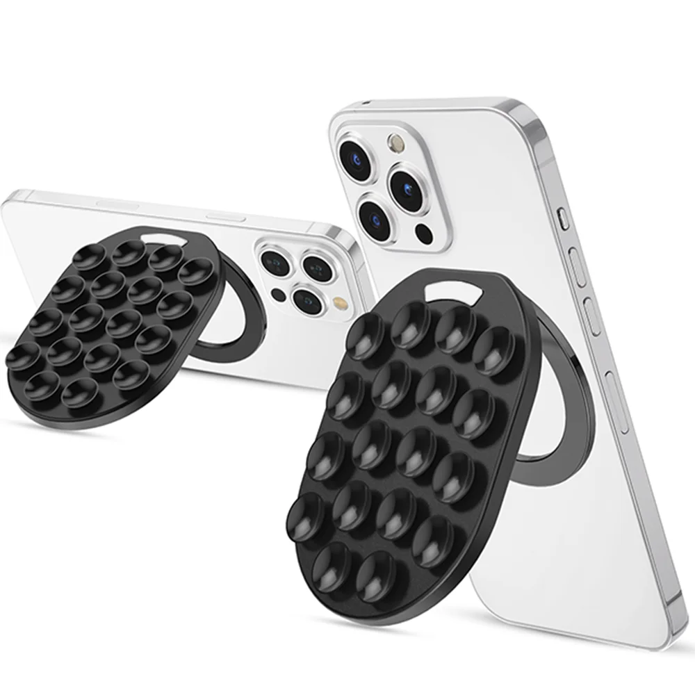 Grippopso Suction Cup Phone Mount For Magsafe Phone Grip Silicone Suction Phone Stand For iPhone For Samsung Cellphone Grip Hold