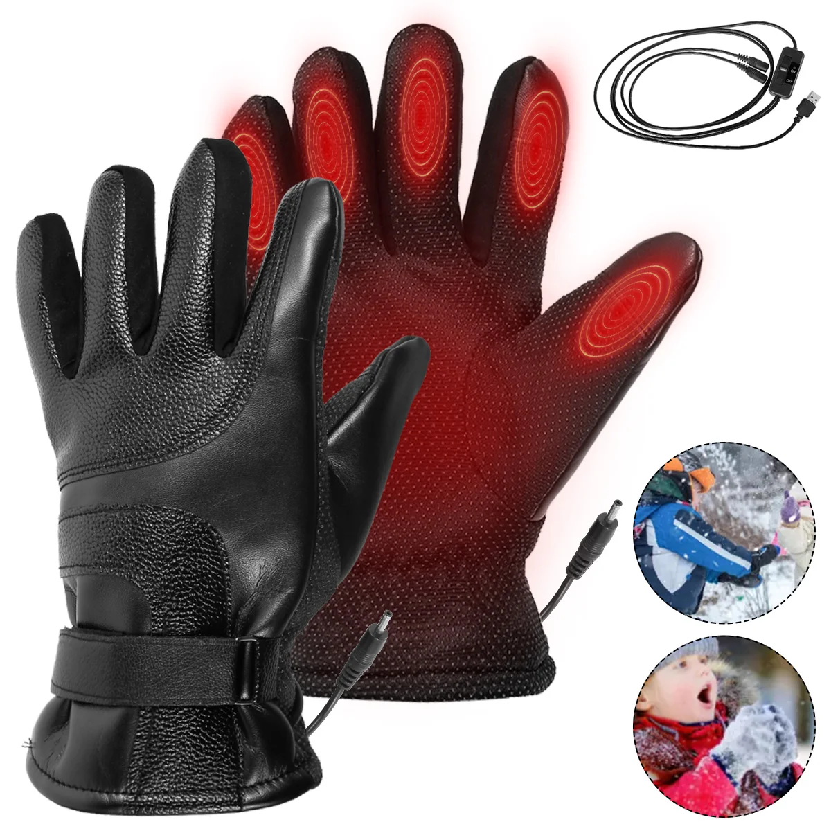 Quick Heating Winter Gloves - USB Heated Windproof
