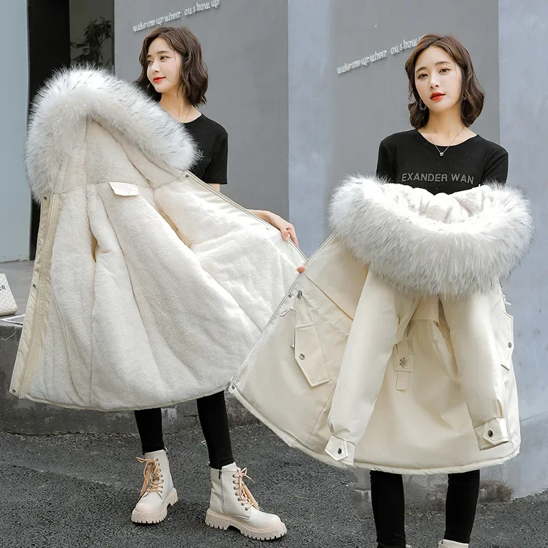 Ladies Coats and Jackets Clothing for Women The New Big Fur Collar Cotton Velvet Send To Overcome
