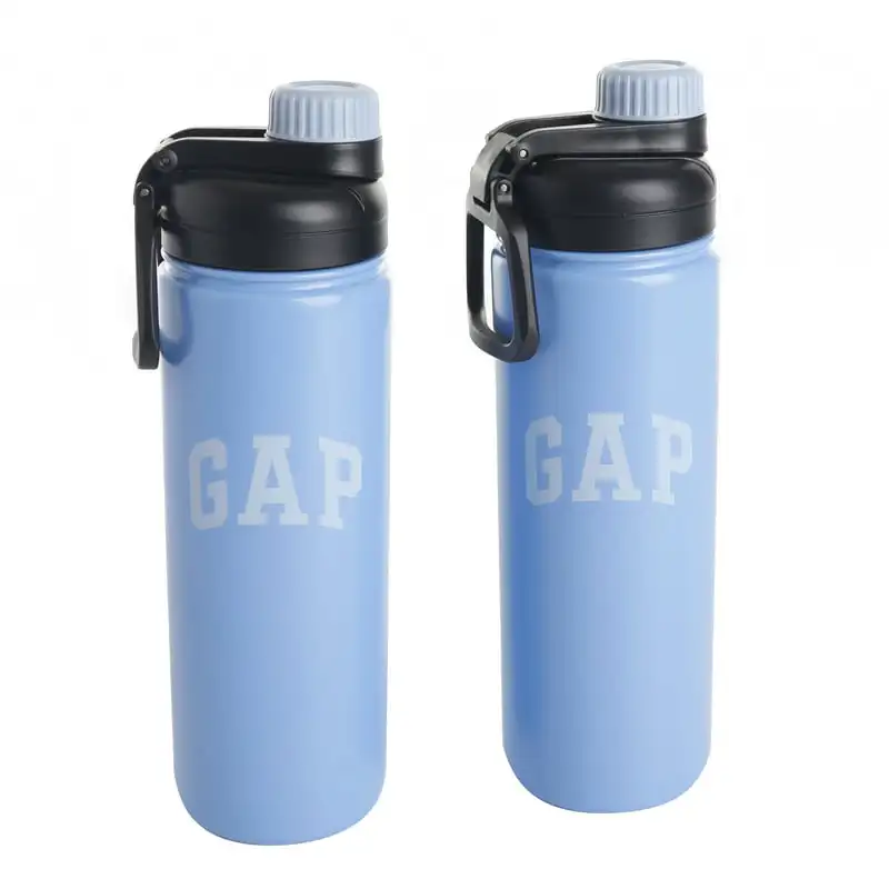 oz Blue Solid Print Stainless Steel Water Bottle 2 Pack Hydroflask wide  mouth straw lid Air