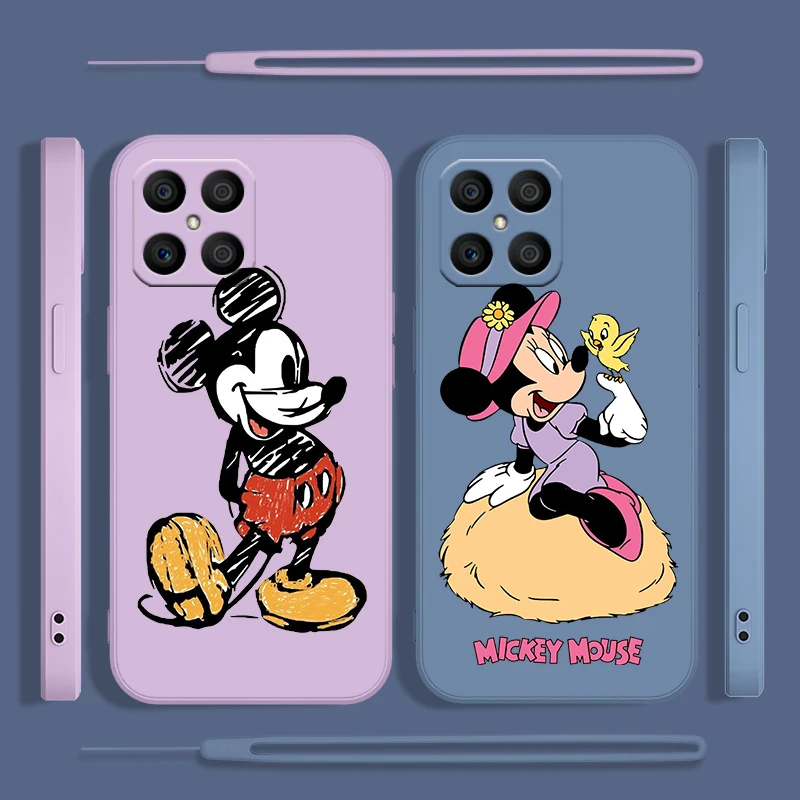 

Mickey Mouse Cool For Honoe X10 X9A X8A X8 A7A X7 X6S X6 Magic5 Lite Liquid Rope Silicone Soft Phone Case