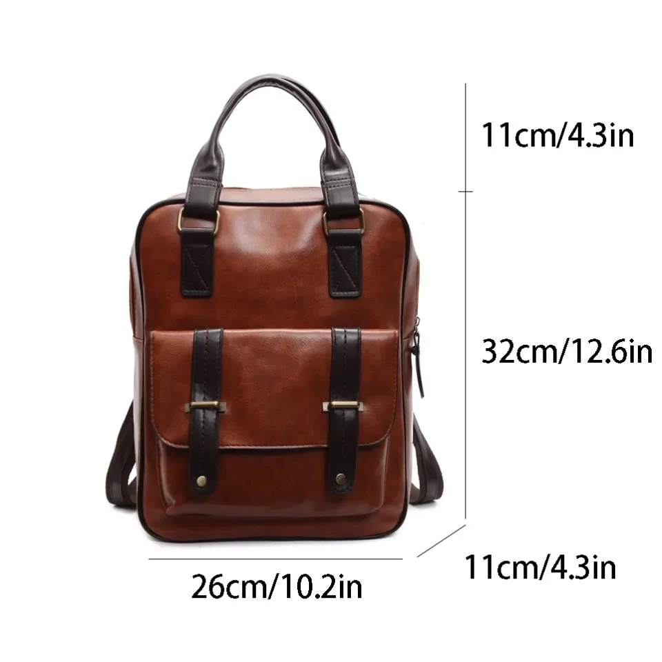 Vintage Women Backpacks High Quality Soft Leather Rucksack Student School Bag Casual Travel Knapsack Fashion Designer Back Pack 5