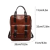 Vintage Women Backpacks High Quality Soft Leather Rucksack Student School Bag Casual Travel Knapsack Fashion Designer Back Pack 5