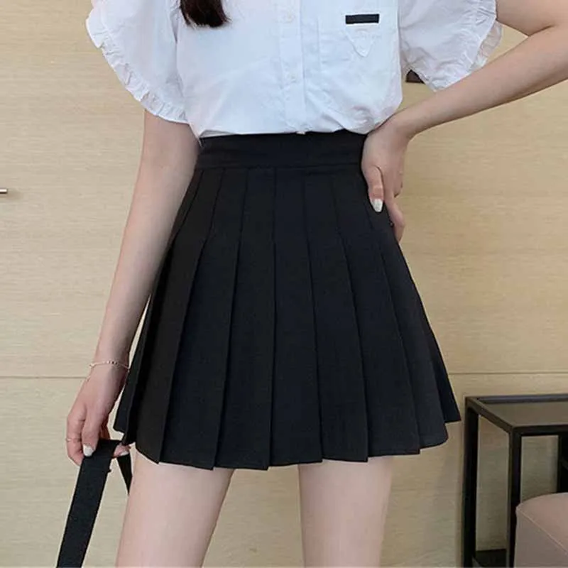 Spring and Summer Half-Length Pleated Skirts for Women High Waist Slim College Style Sexy Mini Short Skirts Female A-Line Skirt skater skirt