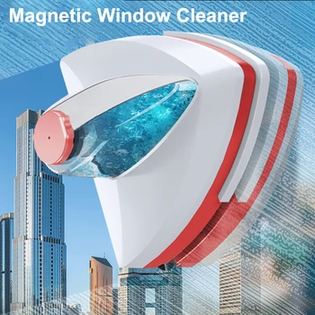 Magnetic Window Cleaner Brush Double-Side Automatic Water Discharge Wiper Glass Window Brush Cleaning Household Tools Cleaning 1