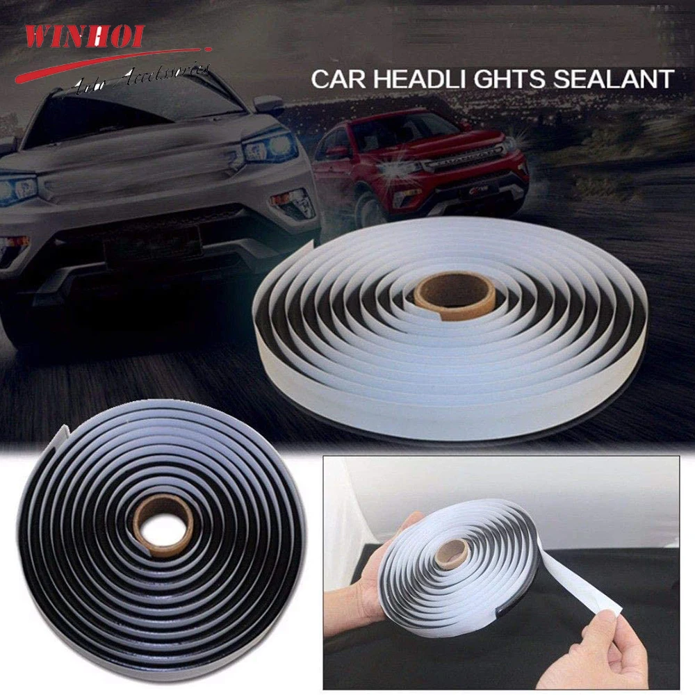 4m Butyl Rubber Glue Headlight Sealant Retrofit Waterproof Black Tape Sealant Glue for RV Car Headlamps Window Door Windshield 2