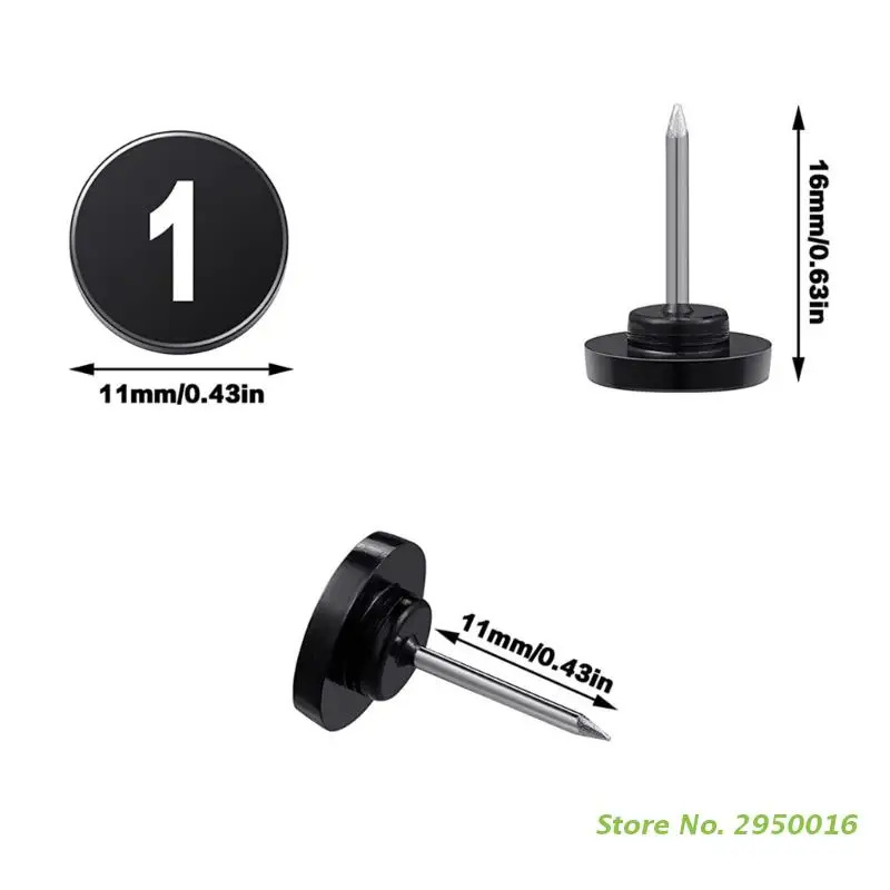 Push Pins Round Numbered Pushpins Map Pins 100Pcs For Office School Bulletin Boards Photo Wall