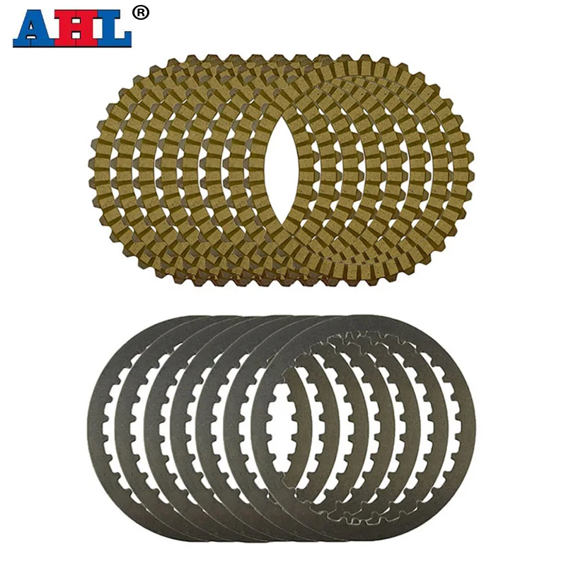 Motorcycle Yellow Clutch Plates & Steel Friction Plate For Harley XL883 2004-2008 XL1200 1200X48 SPORTSTER 1991-2011 XL 883 scooter clutch parts