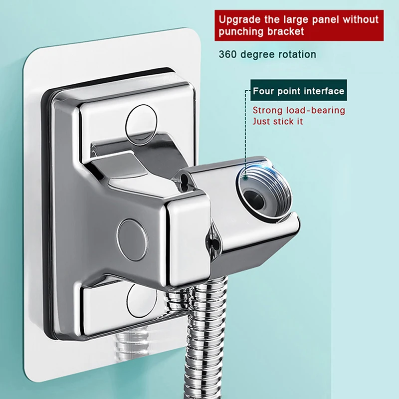 

1Pc ABS Shower Head Holder Wall Mounted Shower Rack Self-adhesive Adjustable Bathroom Rotatable Handheld Bracket Accessories
