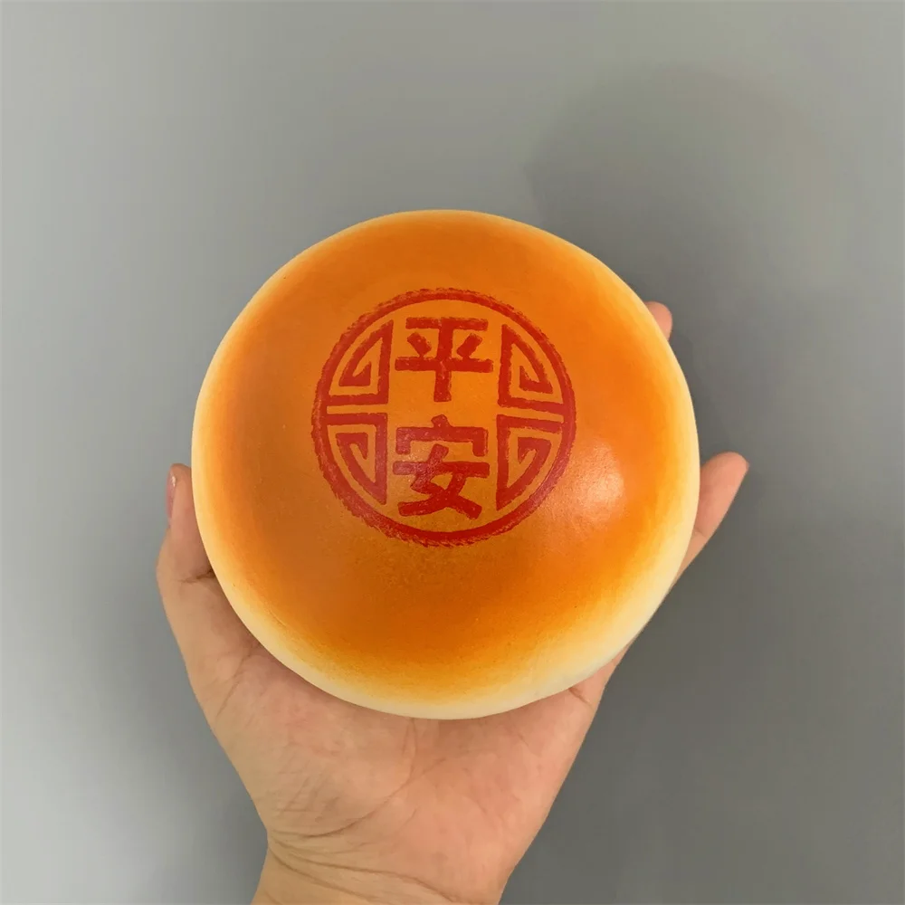 Mochi Steamed Bread China Town Traditional Cheese Print Round Lucky Safety Snack Cart Display Props Faux Food Model Slow Rebound food model food photography props kitchen food toys bread food model