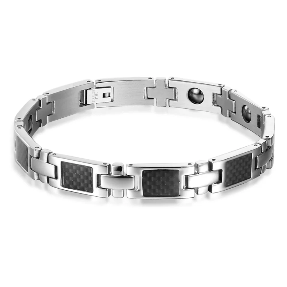 Men's Carbon Fiber Titanium Steel Energy Bracelet Anti