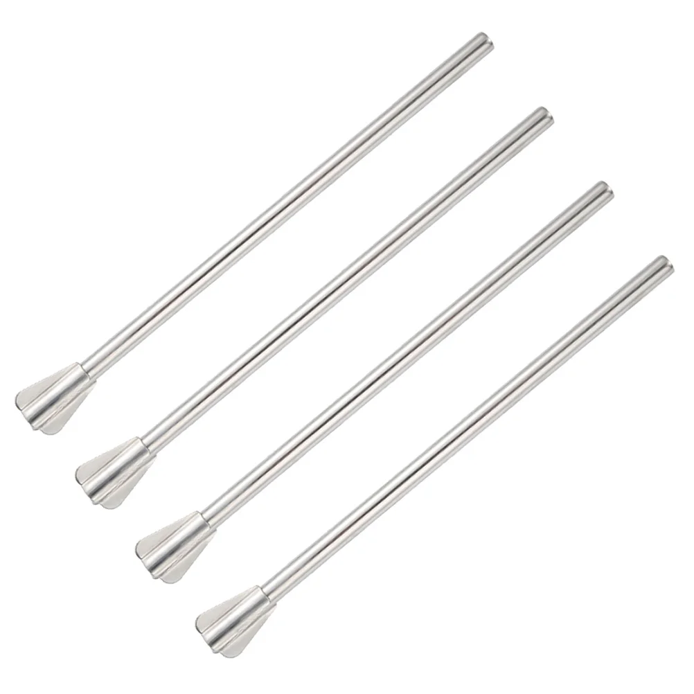 

4 Pcs Coffee Tumbler Straw Stirrer Stainless Steel Cocktail Reusable Metal Drinking