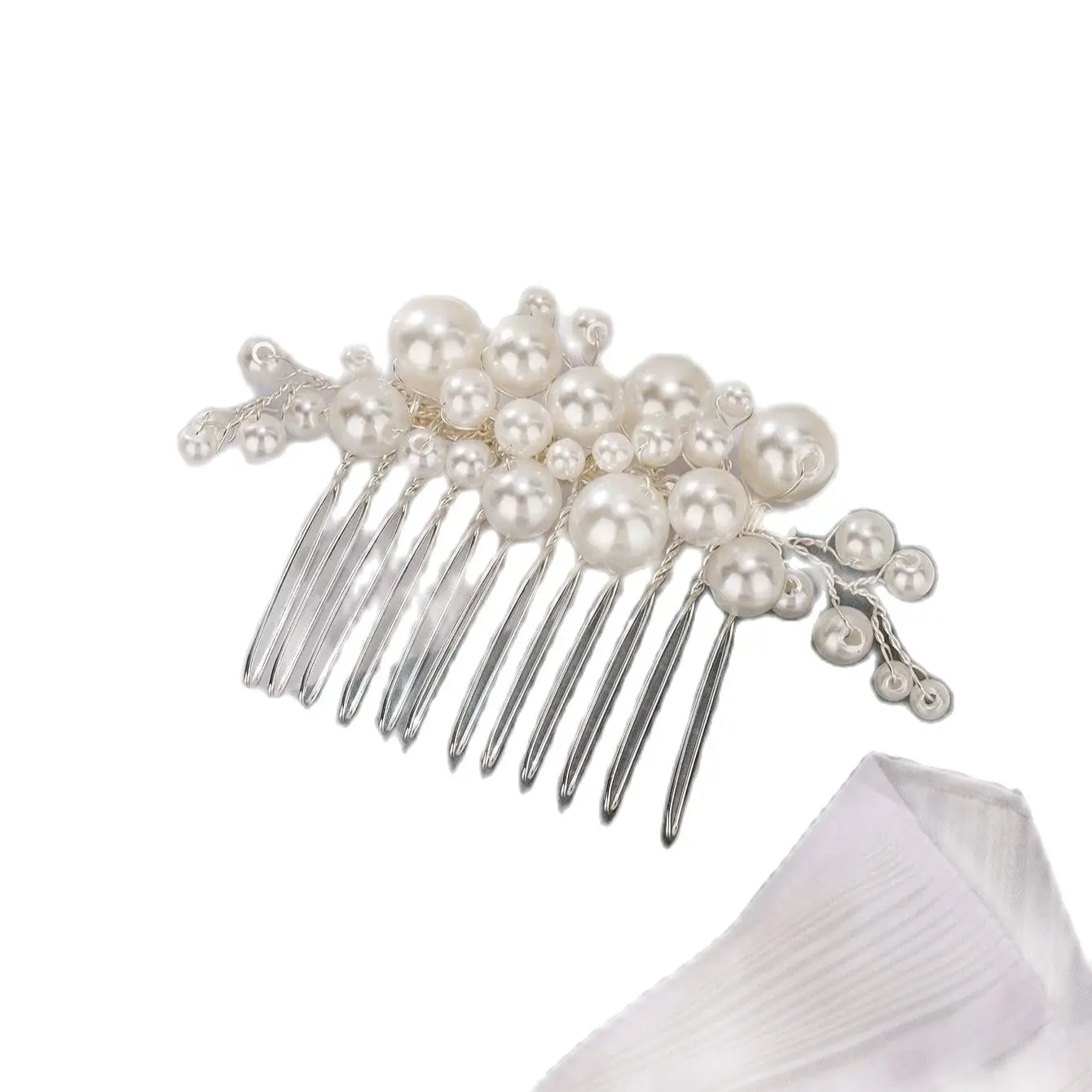 Elegante pettine per capelli da sposa con perle, pettine laterale da sposa, ornamento per capelli da sposa per donne e ragazze