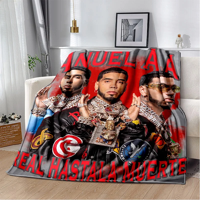 Manta con patrón de cantante de Hip Hop Anuel AA, tela de franela estampada  en 3D, suave y duradera, mantas de viaje plegables para sofá cama -  AliExpress