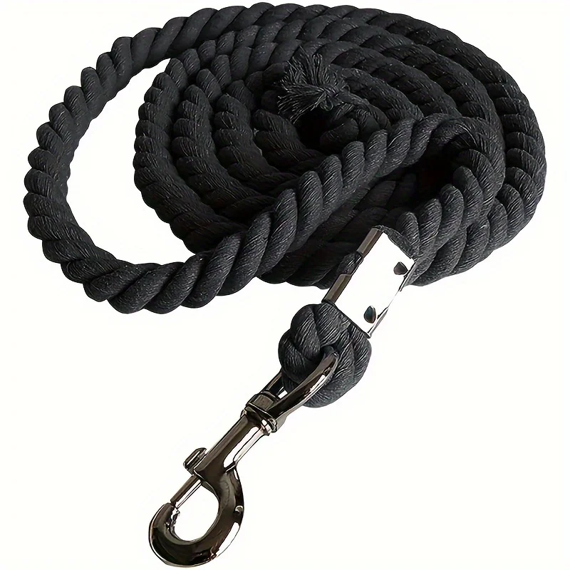 Baisher 118-Inch Heavy-Duty Cotton Lead Rope for Horses - Soft, Non-Electric, Triple-Strand Braided with Alloy Hook - Perfect fo 2