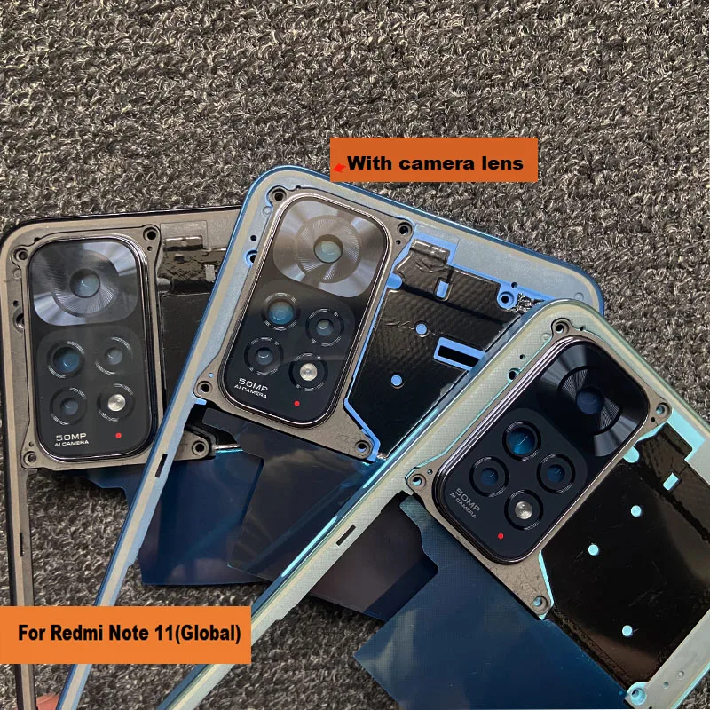 NEW For Xiaomi Redmi Note 11 Global / Note 11S Middle Frame Front Bezel Plate Housing Case Back Mid Plate Replacement