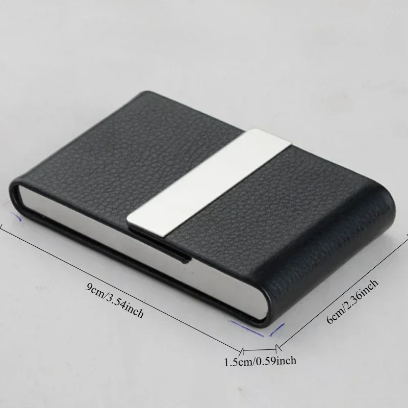 Elegant PU Leather Card and Cigarette Case with Magnetic Closure and Metal Accent