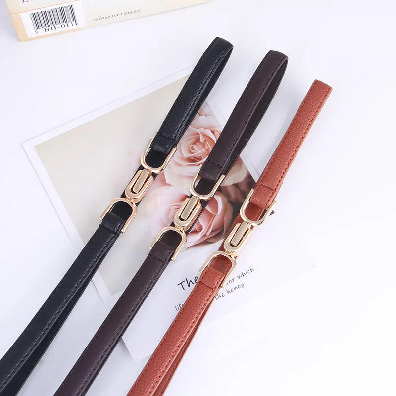 

ZLY 2023 New Fashion Belt Women Slender Type PU Leather Material Alloy Metal Golden Buckle Dress Jeans Style Quality Luxury Belt