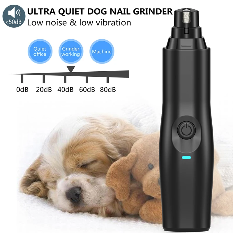 Electric Pet Nail Clipper 2 Speeds Rechargeable Dog Nail Grinder Portable Puppy Cat Paws Nails Grooming Tools Pet Supplies