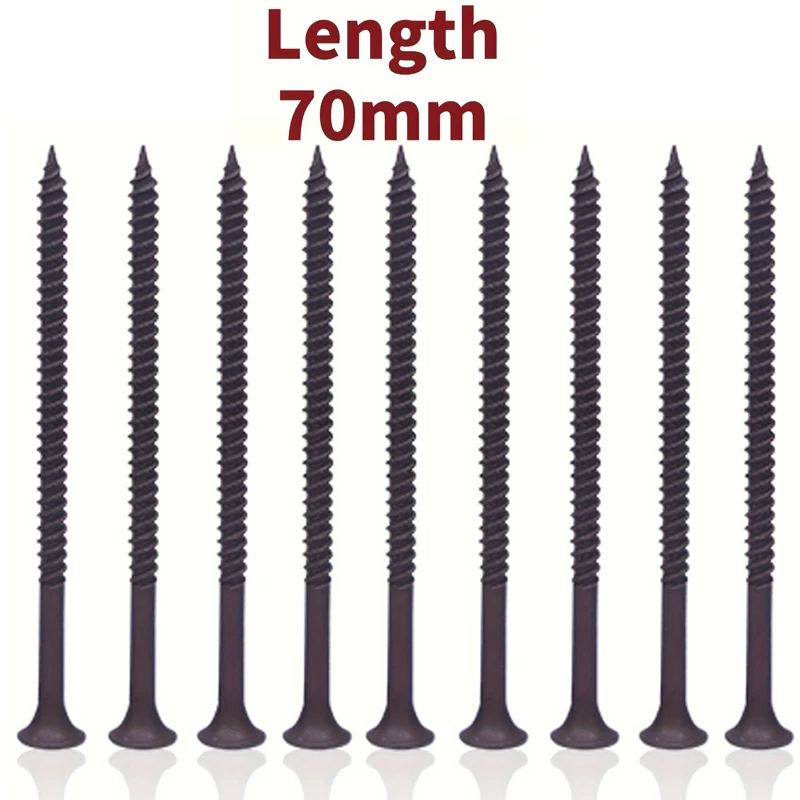 M3.5 블랙 카본 스틸 필립스 목공용 1박스/0.5kg 석고보드 나사 십자형 평머리 반나사 70mm