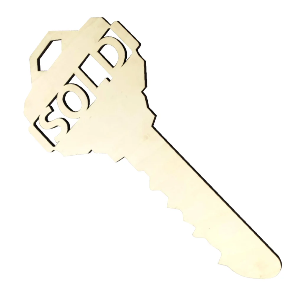 

1 Pc Chinese Style Wooden Big Key Billboard Pendant Photo Props Window Decoration