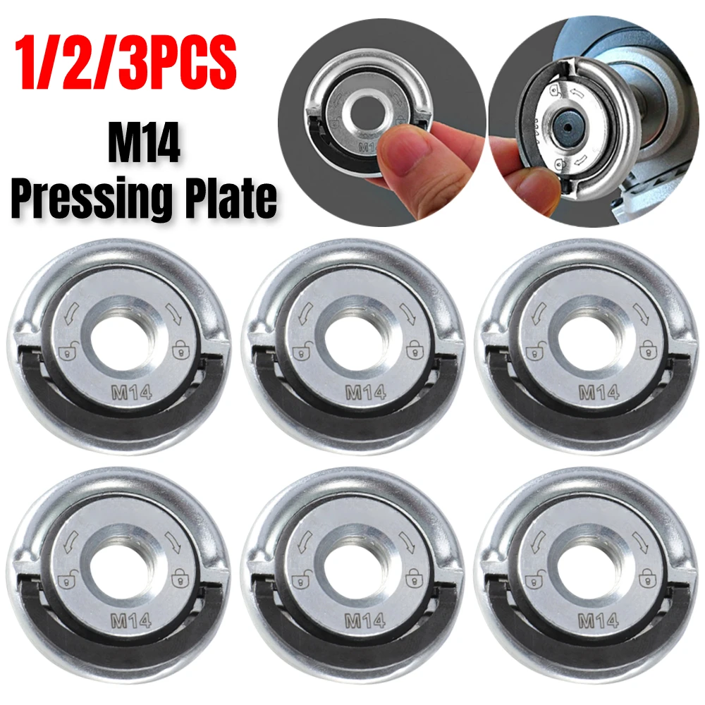 1/2/3PCS  Quick Release Flange Nut M14 Thread Angle Grinder Release Locking Nut Pressing Plate For Angle Grinder Clamping Flange creamily 3pcs cylidrical coil spiral spring coil compression spring die spring release pressure mould spring