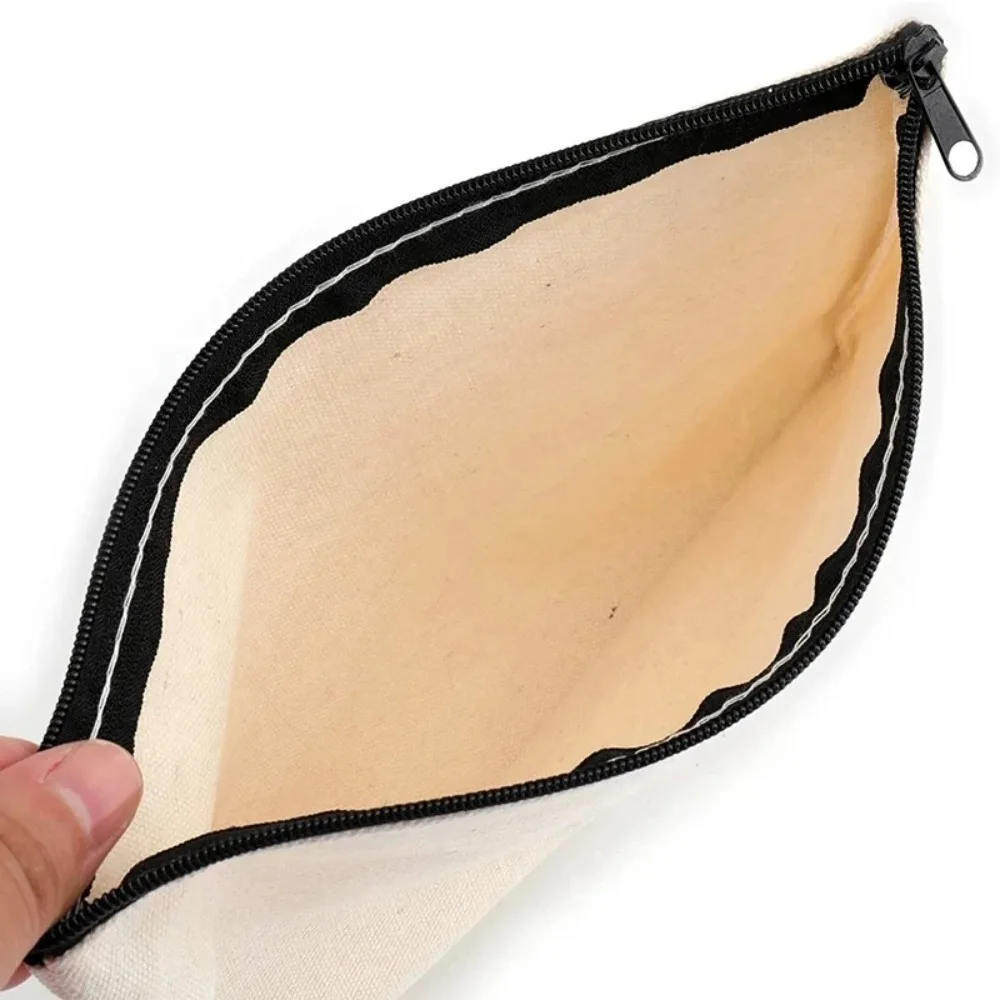 Zipper Bags 10/20PCS Canvas Zipper Bags Multifunctional Blank DIY Craft Pouches Pencil Bags Case Pouch For Home School Travel