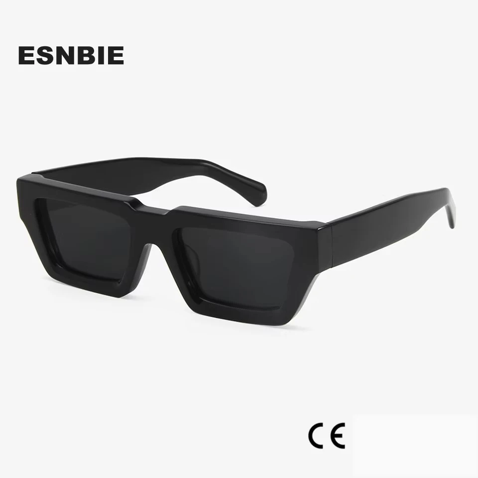 Thick Acetate Rectangle Sunglasses For Men Brand Designer