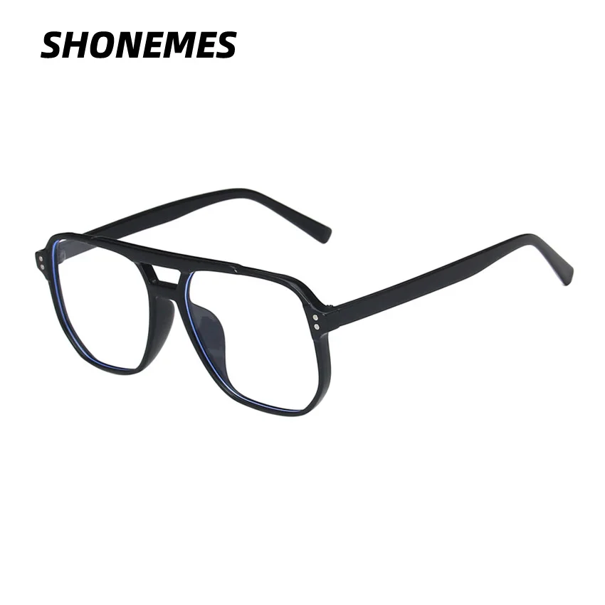 

Женские винтажные очки SHONEMES, очки с двойной перемычкой и большой оправой, очки с защитой от синего света, оптические компьютерные очки, прозрачные черные очки для женщин