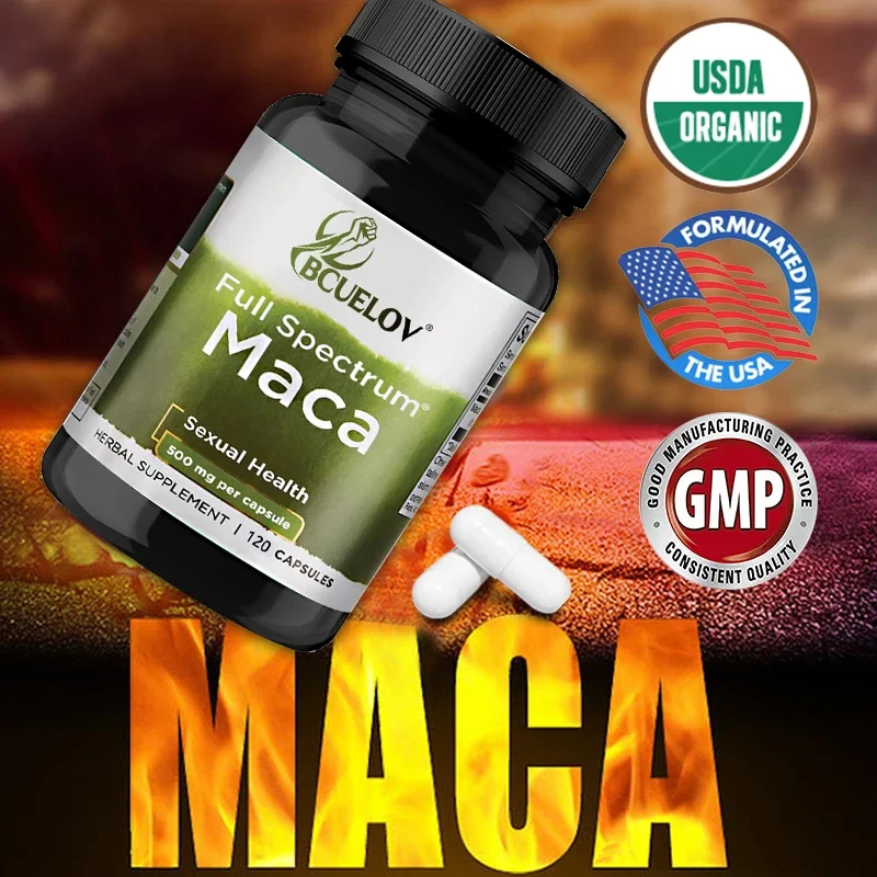 Maca Capsules Natural Ingredients Increase Energy and Mood Balance Mild No Side Effects