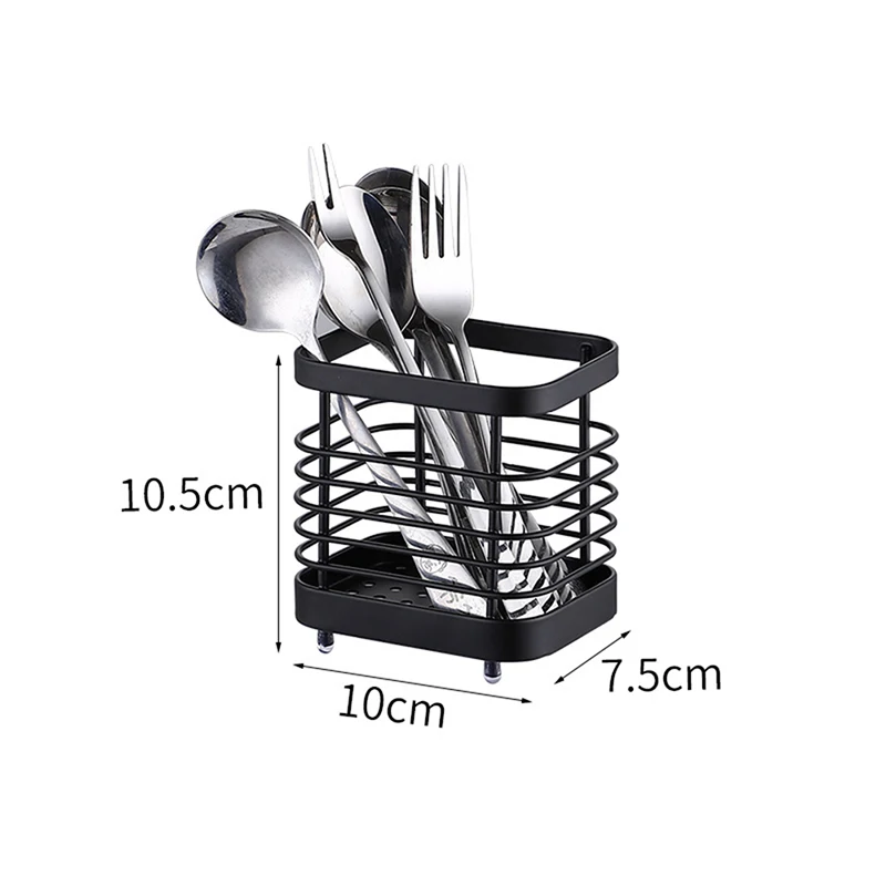 Stainless Steel Chopsticks Basket Chopsticks Tube Household Drainable Knife Fork Spoon Storage Box Kitchen Utensils Storage Rack 6