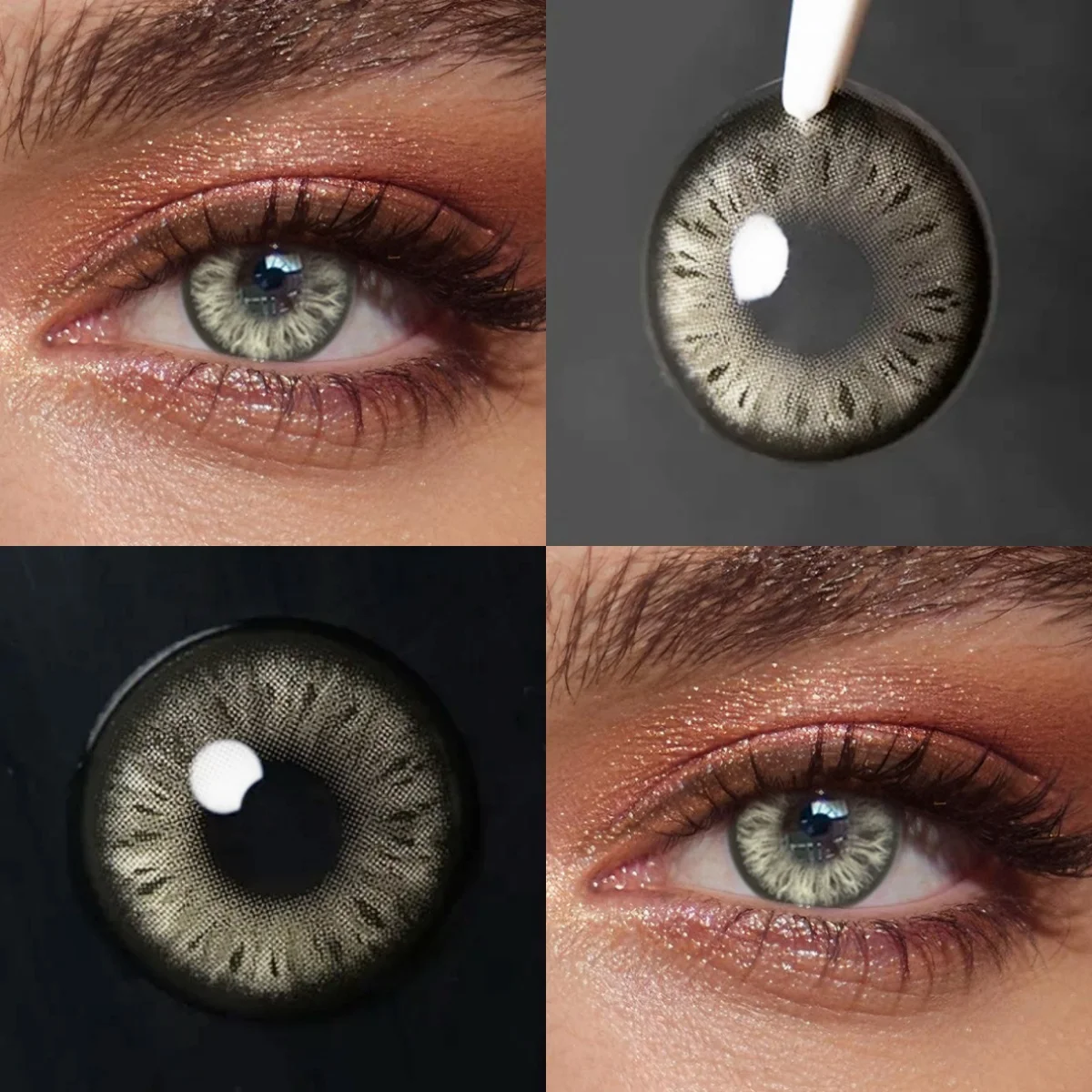 VISUASHOW Twinkle Black Colored Contacts for Natural Eye Beauty and Daily Makeup
