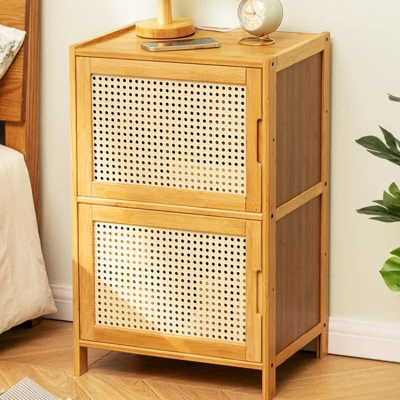 Modern Simple Storage Small Night Stand Household Bedside Table Solid Wood Bedchamber Large Capacity Home Furniture