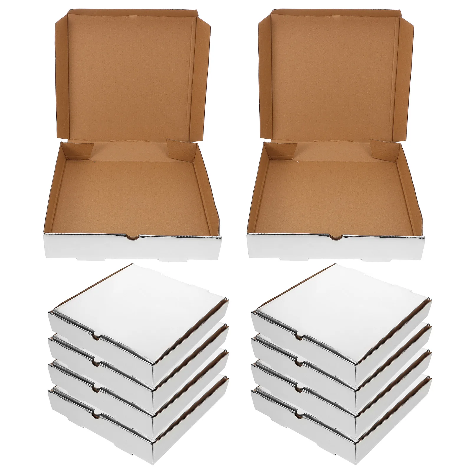 10pcs Pizza Boxes Lightweight Compact Restaurant Food Containers Easy Storage Packing Pizza Box Paper Boxes Take Out Containers