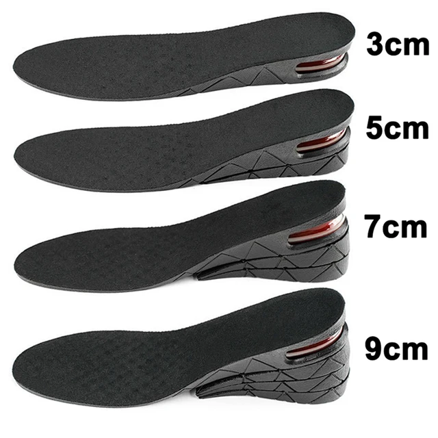 Semelles intérieures pour augmenter la hauteur, coussin d'air, ascenseur de chaussures, Kits de levage, Inserts pour hommes et femmes, semelles intérieures plus grandes, hauteur Variable de 3 à 9cm