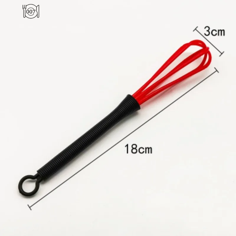 1 PCS Small Mini Plastic Whisk Mixer Hand Egg Beater Stirrer Baking Blender Tool Double Head Whisk with Small Spoon Kitchen egg beater rotary whisk dough whisk electric whisk handheld electric whisk balloon wire whisk wire whisk ball whisk