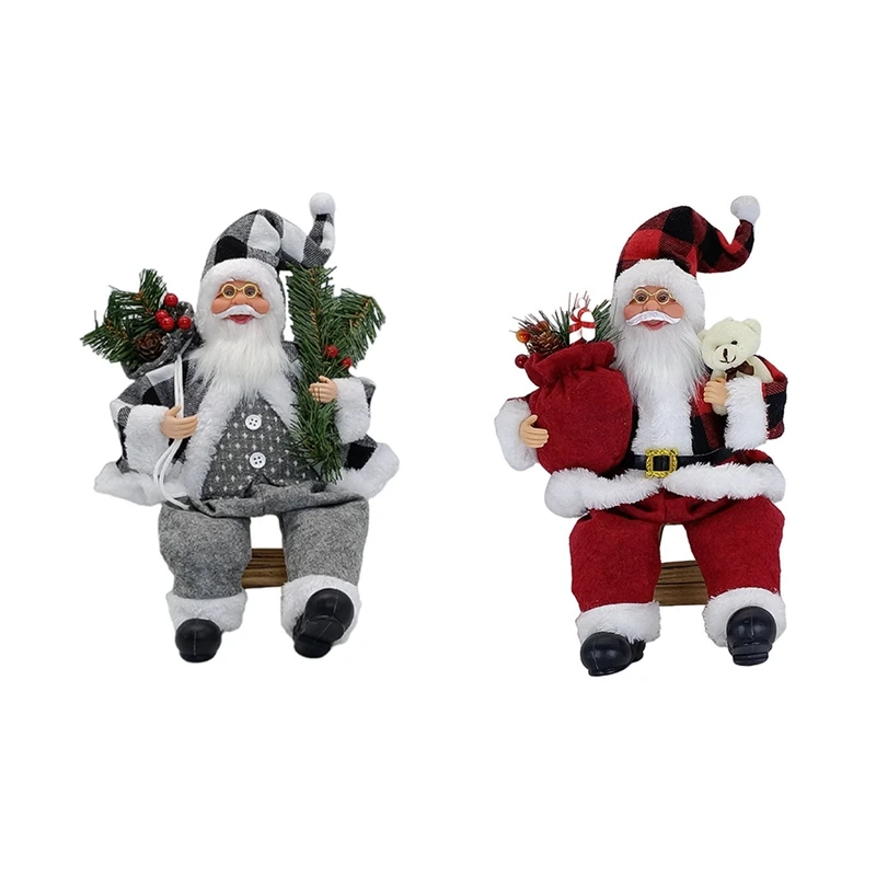 

Сидячий Санта-Клаус, рождественские украшения, кукла шеф-повара, Санта-Клаус, новогодний подарок, украшение для рождественской елки, легко устанавливается