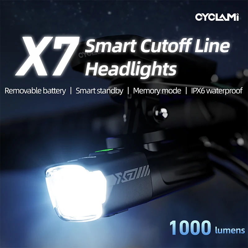 CYCLAMI X7 Lights Smart Headlights USB Rechargeable Road Mountain Bike thumbnail 7