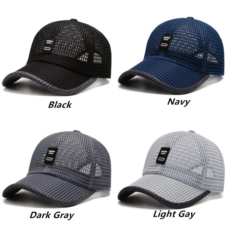Men Women Summer Full Mesh Quick Drying Sports Golf Baseball Cap Breathable Net Sunhat Outdoor Anti-UV Running Cap Trucker Visor