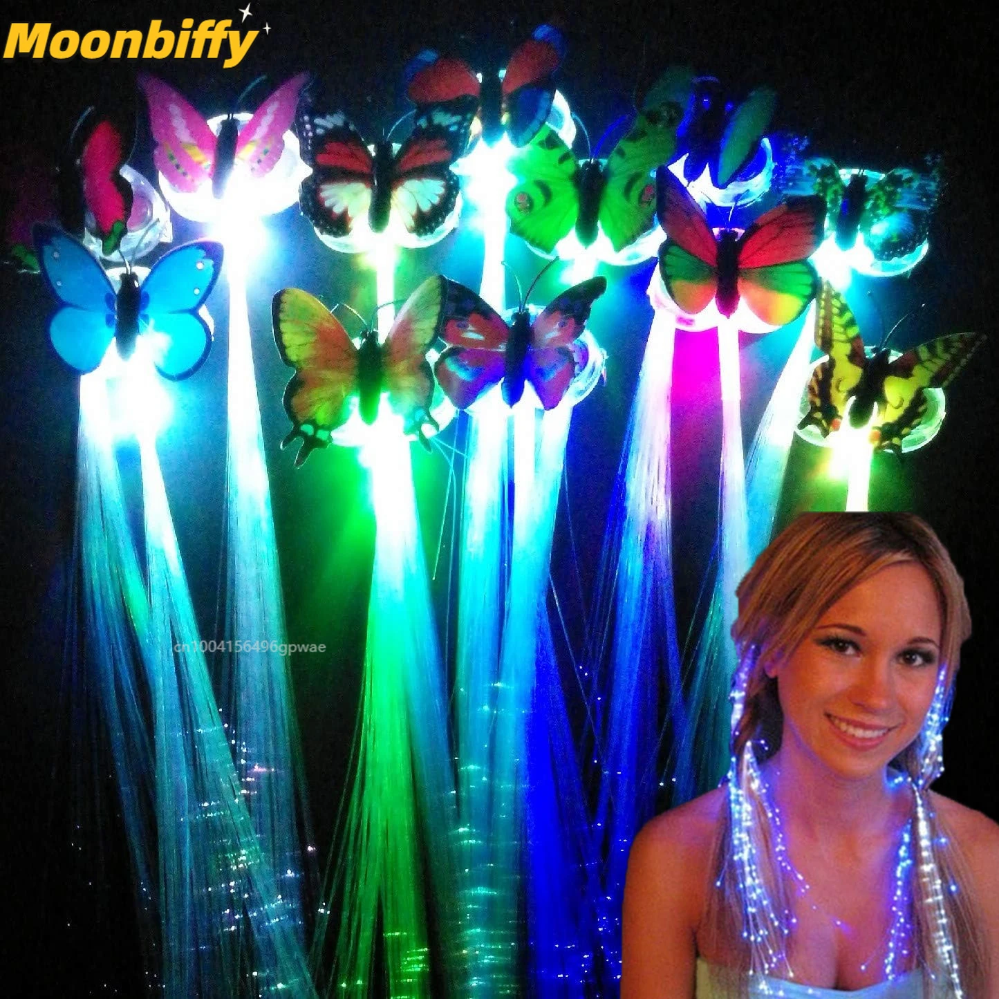 1/10Pc Glow Hair Braid Led Luminous Flower Hair Clip Light Up Butterfly Hair Clip Bar Decorazione Per Feste Forniture Glow In Dark Toy