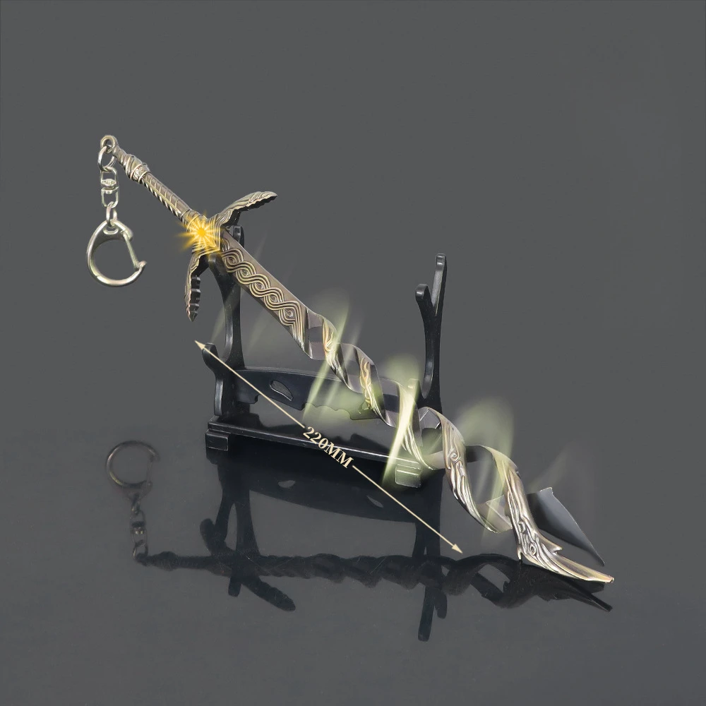 

Alden Ring Game Weapon Surrounding 22CM Hunting God Prayer Sword Zinc Alloy Crafts Pendant Keychain Pendant Collection Toys