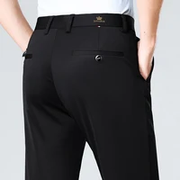 Pantalon d'affaires pour hommes en tissu très extensible adapté à toutes les saisons, doté d'une ceinture élastique et au bureau/travail classique pour 2