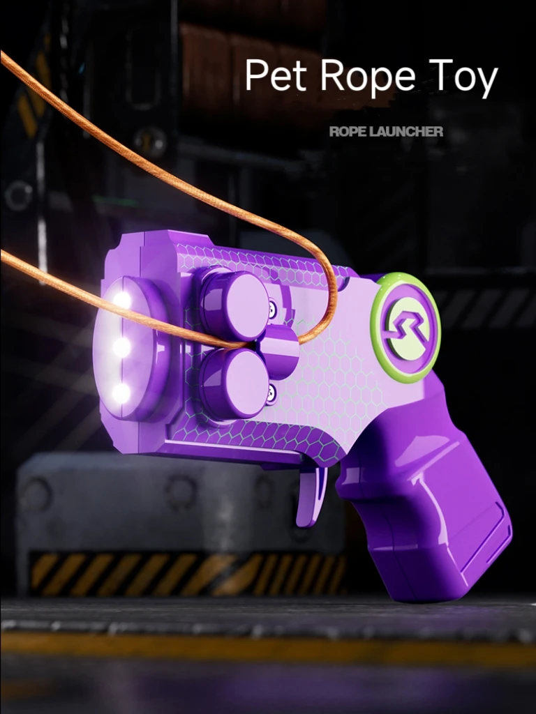 

String Launcher Tease The Cat Pet Electric LED Light Funny Thruster Decompresses Toy High Speed Rope