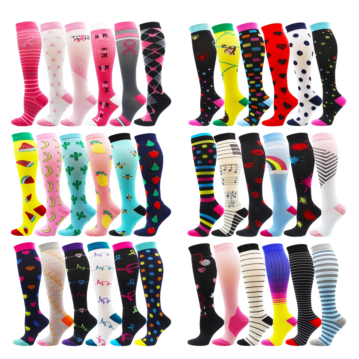 Compression Socks for Women and Men Circulation Cycling Running Nursing Hiking Travel Recovery