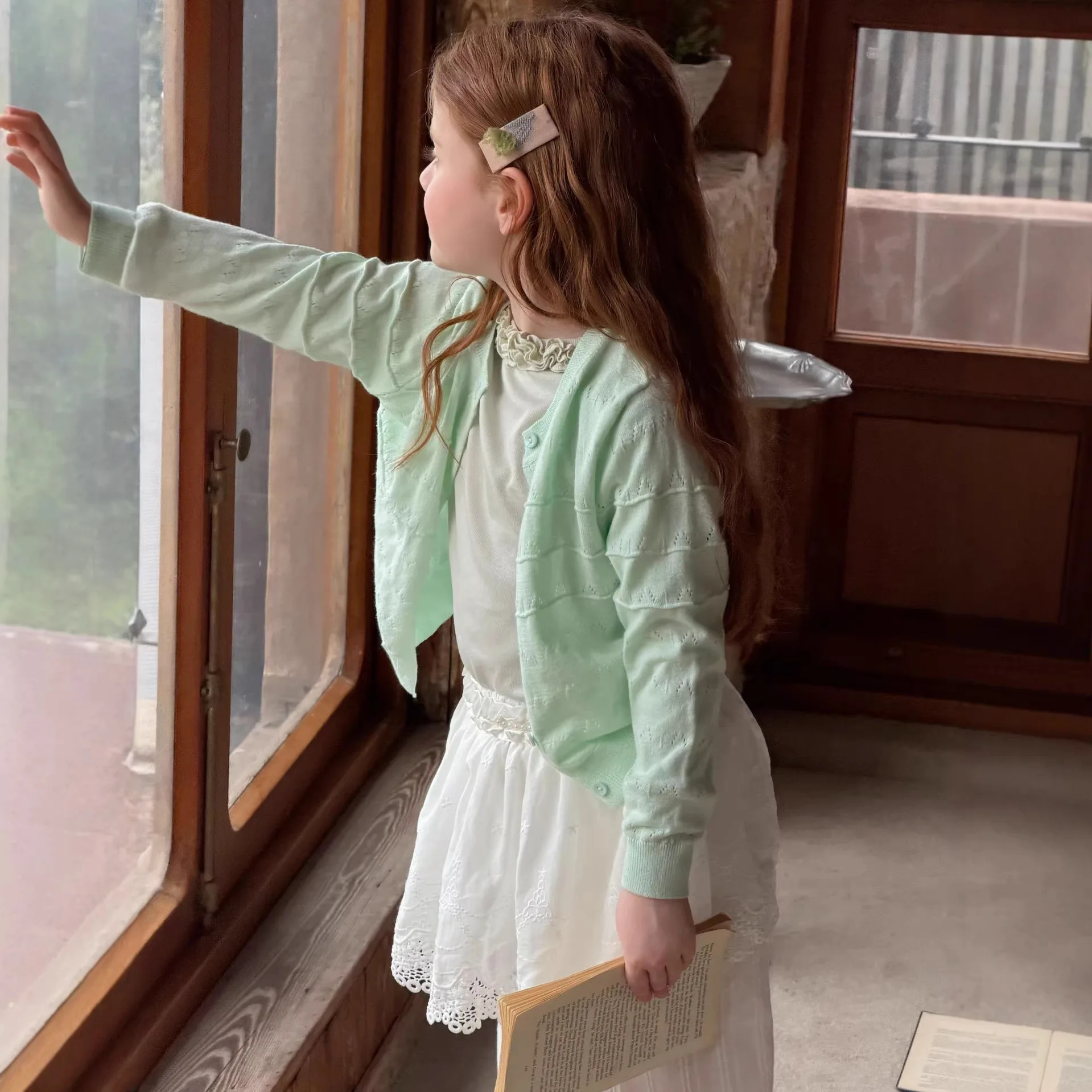 여아 니트 가디건 2026 봄 여름 신상 여아 단색 다용도 상의 여름 자외선 차단 코트 에어컨 가디건