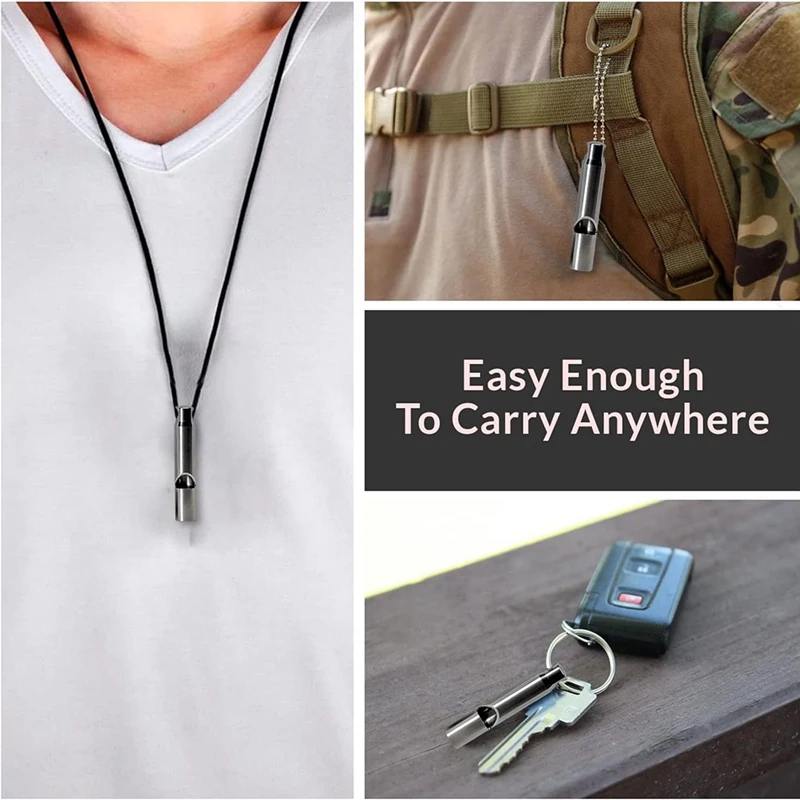 1 Set Titanium Alloy Whistle Pure Titanium Pendant Whistle Outdoor Camping