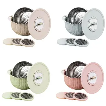 Multifunctional Colander Bowl Vegetable Slicer Grater Drain Basket Stainless Steel Rotating Strainer Bowl set Kitchen Gadgets