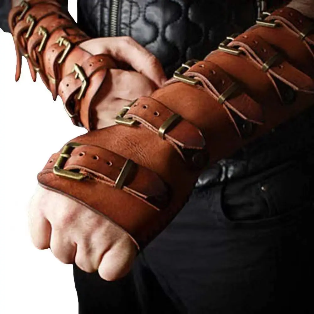 Vintage Medieval Renaissance Viking Wristguard Leather Armor Handguard Cosplay Props