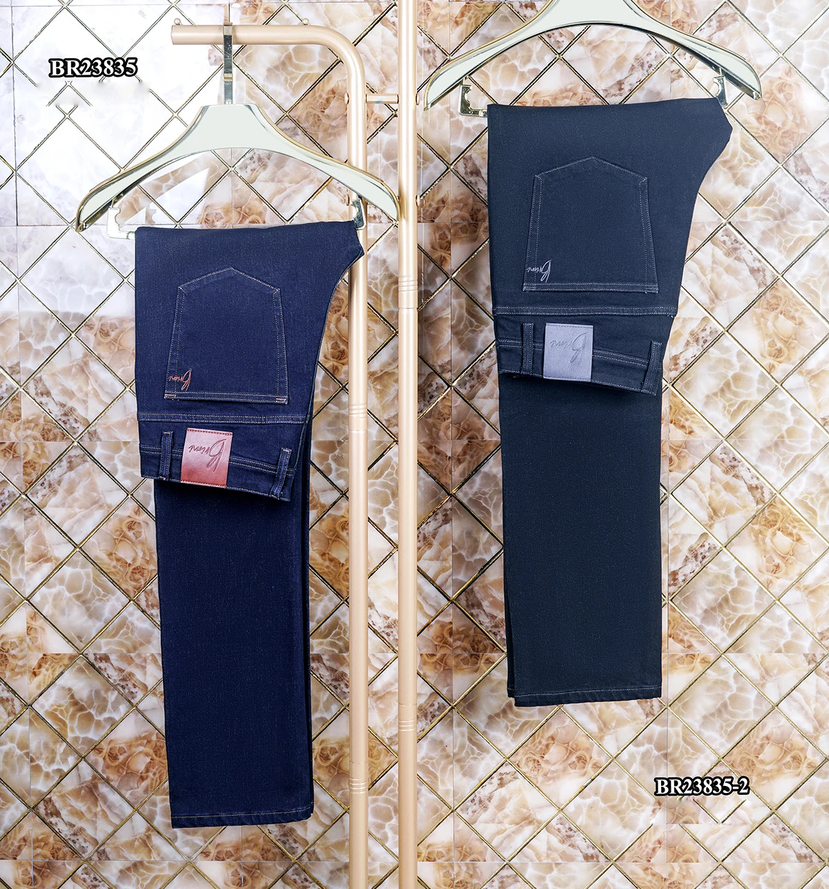 

BILLIONAIRE OECHSLI Jeans cotton thick men 2024 Autumn winter new fashion embroider Business comfort Straight big size 31-40