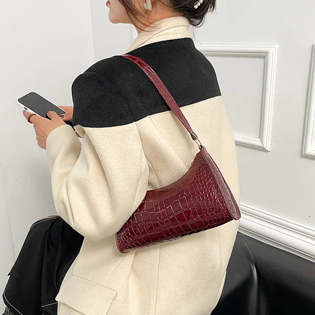 Solid Color PU Leather Women's Underarm Bag New Luxury Designer for Female Casual Shoulder Bag Tote Clutch Purse Banquet Handbag 3